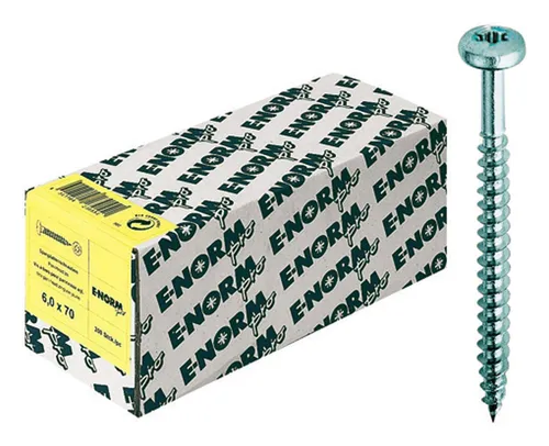E-NORMpro Spanplattenschrauben Pan-Head / Rundkopf verzinkt TX 4,5... 500 Stück