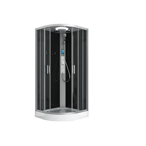 Komplettduschkabine Austin chrom - Duschkabine mit integriertem Bluetooth, Radio und LED-Beleuchtung für ein luxuriöses Duscherlebnis - perfekt für moderne Badezimmer.