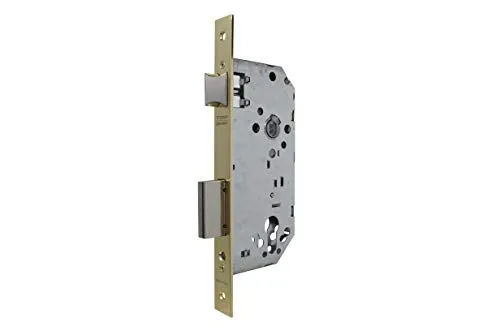 Tesa Assa Abloy 403050HL Einsteckschloss für Holztüren ohne Zylinder Messingeingang 50 mm, Vorderseite quadratisch 4030