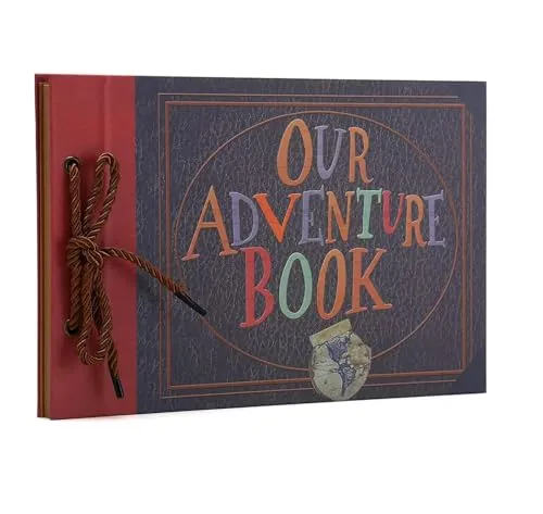 AIOR Scrapbook Fotoalbum zum Selbstgestalten, Adventure Book Album, Vintage DIY Fotoalben Hochzeit Gästebuch Fotobuch 80 Kraftpapier Seiten für Weihnachten Geburtstag Jahrestag Geschenk (B)