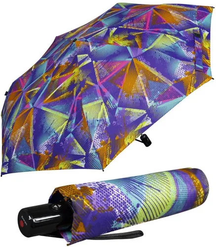 Knirps® Taschenregenschirm - leichter, kompakter Schirm mit Auf-Zu-Automatik - Taschenschirm mit farbenfrohem Design, ideal für den Alltag. Mit nur 280g und 90cm Durchmesser bietet er Stabilität und Komfort bei jedem Wetter.