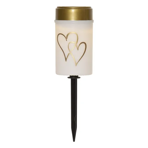 Produktbild STAR TRADING Grabkerze Hearty – Solar LED Grabkerze mit goldenen Herzen