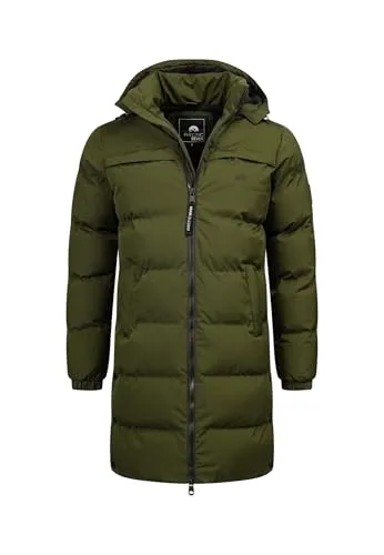 Arctic Seven Herren Winterjacke - Abnehmbare Kapuze, Wasser- und Windabweisend, Lange Steppjacke (S-3XL) - AS-424 (XXL, DOlive) - Hochwertige Winterjacke für kalte Tage. Mit abnehmbarer Kapuze, praktischen Reißverschlusstaschen und sportlich-elegantem Design. Ideal für Outdoor-Aktivitäten und den Alltag.