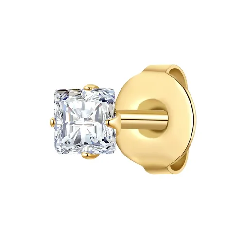 True Rebels Herren Ohrstecker aus Edelstahl mit Zirkonia - Ohrschmuck aus robustem Edelstahl, gelbvergoldet mit funkelndem Zirkonia - perfekt für stilbewusste Männer!