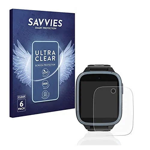 Savvies 6 Stück Schutzfolie für Xplora XGO3 / Kidzi/Let's Go Displayschutz-Folie Ultra-Transparent
