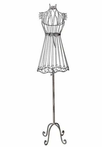 Mannequin Shabby Chic Schneiderbüste Metallbüste weiß Schaufensterpuppe Büste