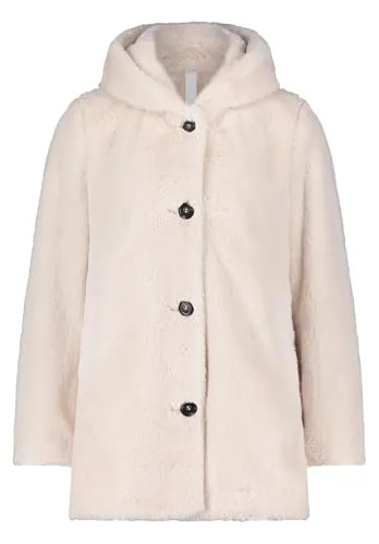 Betty Barclay Damen Plüschjacke mit Kapuze - Feminine A-Linie Plüschjacke in Beige, aus 100% Polyester, bietet kuscheligen Komfort und eleganten Stil – perfekt für entspannte Tage.