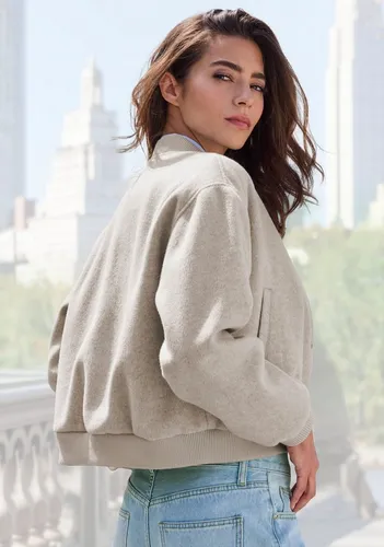 LASCANA Bomberjacke mit Rippbündchen in beige von LASCANA 