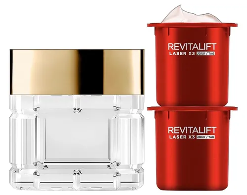 L'Oréal Nachfüllbare Tagespflege, Anti-Aging Gesichtspflege, 1 x Starter-Set