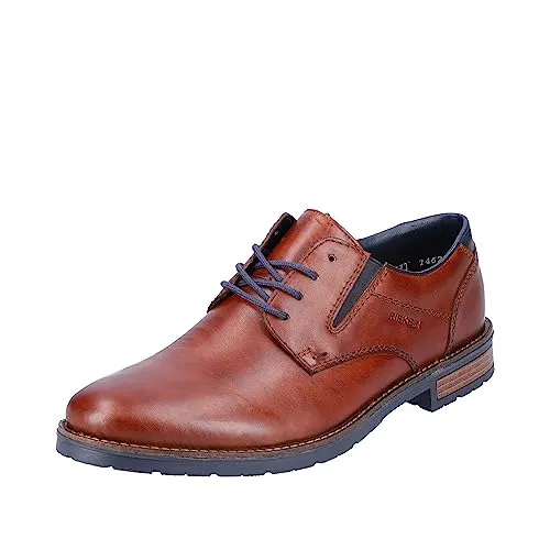 Rieker Herren Halbschuhe 14621 - Braune Schnürhalbschuhe mit blauen Details - Herren-Schnürhalbschuhe, stilvoll und bequem, ideal für den Alltag und vielseitig kombinierbar.