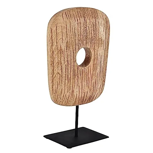 EGLO Living Dekoobjekt Hokuta - Deko-Objekte aus Holz und schwarzem Metall, stilvolle Tischdeko mit 33,5 cm Höhe, perfekt für ein modernes Zuhause.