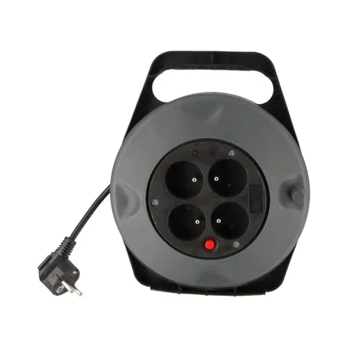 Provence Outillage Elektrischer Kabeltrommel 10 m Silber in grau von Gefom