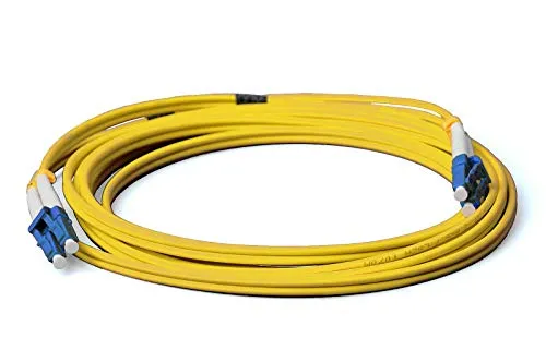 CONBIC LWL Glasfaser-Kabel – 7m OS2 gelb, LC auf LC Stecker, Duplex 9/125 Patchkabel – Lichtwellenleiter 7 Meter