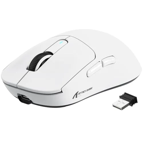 VGN GAMEPOWER x Attack Shark X3 Superlight - Ultraleichte Gaming-Maus mit 26000DPI - Mäuse mit 49g ultraleichtem Design und Tri-Mode-Konnektivität für blitzschnelles Gaming, bis zu 200 Stunden Akku und präzisen PixArt PAW3395-Sensor.