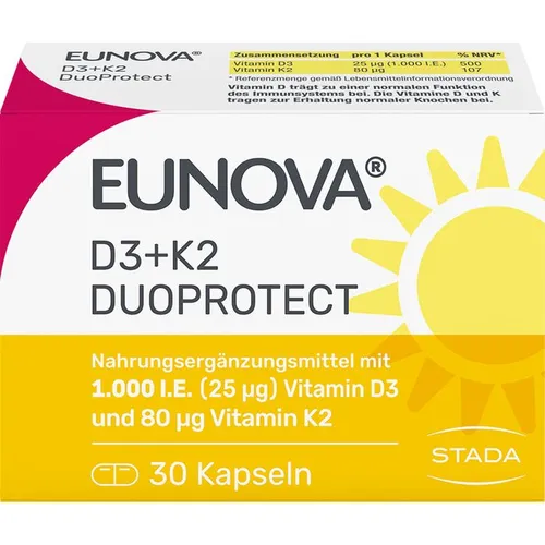 Eunova DuoProtect D3+K2 Kapseln 30 St