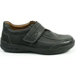 Jomos Herren Halbschuhe Man Life 419206-37, Schwarz, Größe 44 - Herren-Slipper aus hochwertigem Nappaleder mit praktischen Klettverschluss. Komfortweite H für optimalen Sitz und Aircomfort-Sohle für angenehmen Laufkomfort. Ideal für kräftigere Füße.