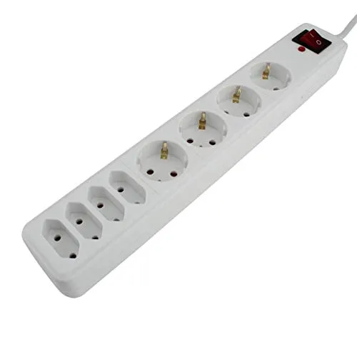 UNITEC Geräteschutzl. mit Schalter, 4+4-f,1,5m,H05VV-F3G1,5mm²,ws