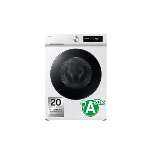 Samsung WW90DB7U94GEU3 AI EcoBubble Waschmaschine, 11 kg, Energieeffizienz A-20%, Super Speed 39, Dampf, Weiß