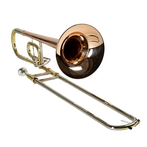 Monzani MZSL-703L II B/C-Posaune, Kupfer Schallstück, Klarlack Lackiert, Mundstück und Hardcase, Optimierter Bohrungsverlauf, Leichte Ansprache, Warmer und Ausgewogener Klang