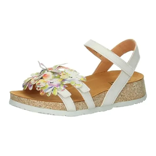 Think! Damen Leder-Sandalen Weiß Größe 38 - Wanderschuhe für Damen, ideal für warme Tage mit rutschhemmender Laufsohle und klettbarem Verschluss für optimalen Halt.