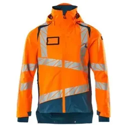 Hard Shell Jacke mit leichtem Futter XL - Robuste und atmungsaktive Jacke mit abnehmbarer Kapuze. Fluoreszierend und mit Reflexstreifen für bessere Sichtbarkeit. Ideal für windige und nasse Bedingungen.