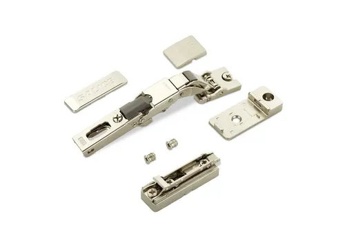 Salice Möbelbeschlag 2x Topfband Universalscharnier 110° Push Open Komplettset (2 St), mit Linear-Montageplatte Höhe 6 mm Euroschrauben, Exzenter