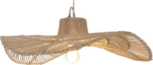 Guru-Shop Deckenleuchte Bali – Handgemachte Rattanlampe - Elegante Deckenleuchte aus handgefertigtem Rattan mit einem Durchmesser von 58 cm. Ideal für stimmungsvolles Licht in jedem Raum.