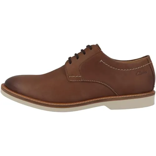 Clarks Herren Atticus Ltlace Oxford, Dark Tan Lea, 44.5 EU - Herren-Schnürhalbschuhe aus hochwertigem Glattleder, komfortabel und aus verantwortungsvollem Leder gefertigt – ideal für stilbewusste Männer.