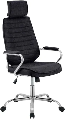 CLP Bürostuhl Rako - Höhenverstellbarer Schreibtischstuhl in Schwarz - Bürostuhl mit ergonomischer Rückenlehne und Wippfunktion für aktives Sitzen. Ideal für Büro und Home Office, bis 120 kg belastbar und in zehn Farben erhältlich.