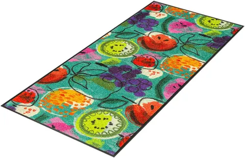 Fußmatte Gr. 1, bunt (petrol, bunt) - Dekorative Fußmatte mit farbenfrohem Früchte-Motiv, strapazierfähig und UV-beständig. Ideal für Innen- und überdachten Außenbereich, rutschhemmend und für Fußbodenheizung geeignet.