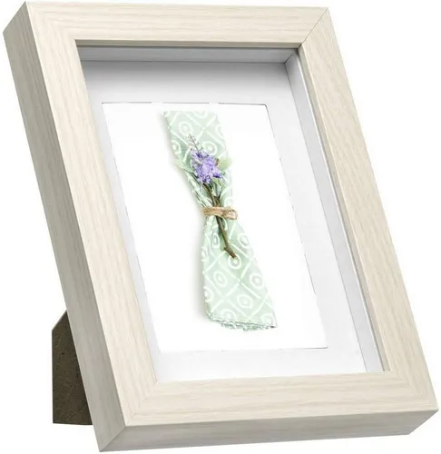 EUGAD Bilderrahmen, (1 St), Holzrahmen mit Papier-Passepartout, Glasscheibe