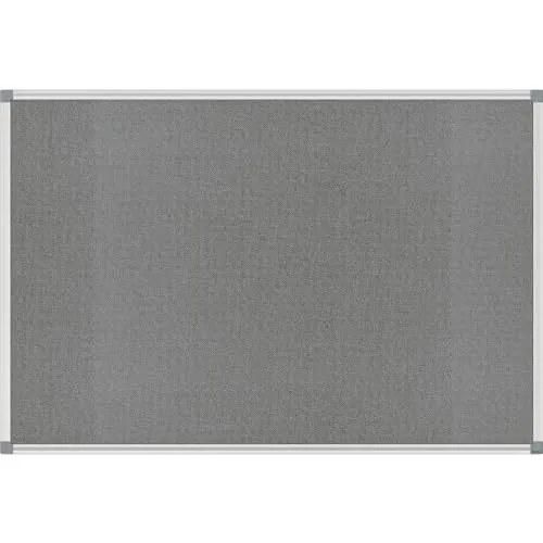 MAUL Pinnwand MAULstandard 90 x 60 cm - Textil grau, ideal für die einfache Präsentation von Notizen und Bildern mit eleganter Aluminium-Umrandung
