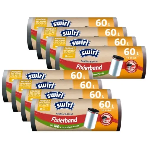 8x Swirl Fixierband Müllbeutel 60L (10 stk./Rolle) von Swirl