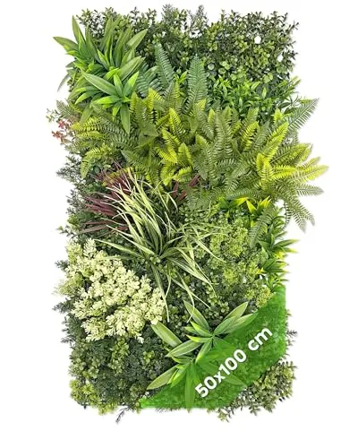 Künstliche Pflanzenwand Sommerwiese von JELLE & JACOB, 100 cm, pflegeleicht - Die künstliche Pflanzenwand Sommerwiese von JELLE & JACOB verwandelt jeden Raum in eine grüne Oase. Pflegeleicht und langlebig, ideal für eine entspannende Atmosphäre in Wohnräumen oder Büros.