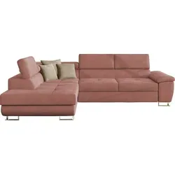 Mirjan24 Ecksofa Rosa 6-Sitzer - Stylisches Ecksofa mit Schlaffunktion und Bettkasten, ideal für gemütliche Wohnzimmer. Hochwertige Verarbeitung und hoher Sitzkomfort durch weiche Polsterung.