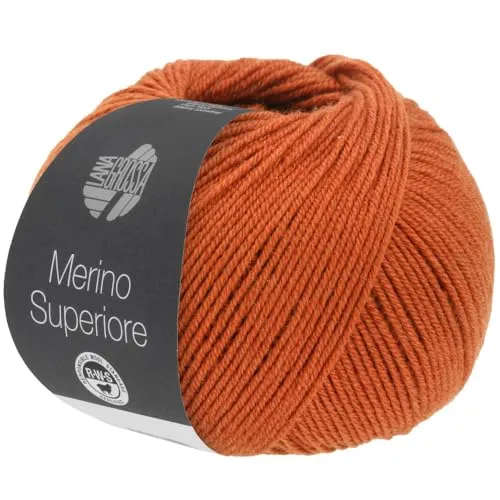 LANA GROSSA Merino Superiore | Pure, extrafeine Merinowolle waschmaschinenfest und filzfrei | Handstrickgarn aus 100% Schurwolle (Merino extrafein) | 50g Wolle zum Stricken & Häkeln | 180m Garn FB41