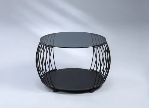 M2 Kollektion Shanghai 1 – Runder Couchtisch mit Glasplatte von M2 Kollektion