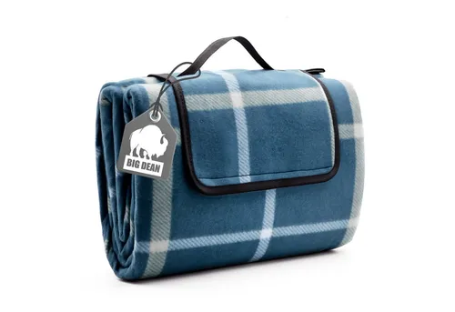 BigDean Picknickdecke 200x200 cm wasserabweisend Karo Design Hell – Picknickdecke XXL ideal für Strand, Garten oder Park