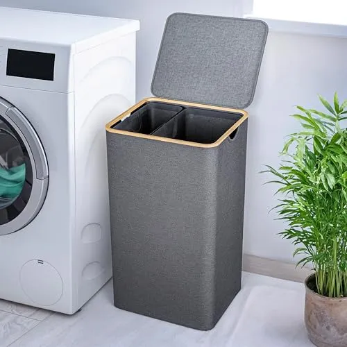 Björn&Schiller Wäschekorb 100L mit 2 Fächern - Wäschekörbe mit 2 Fächern und 100L Volumen, wasserabweisend und einfach zu reinigen. Perfekt für die Organisation Ihrer Schmutzwäsche in jedem Raum.