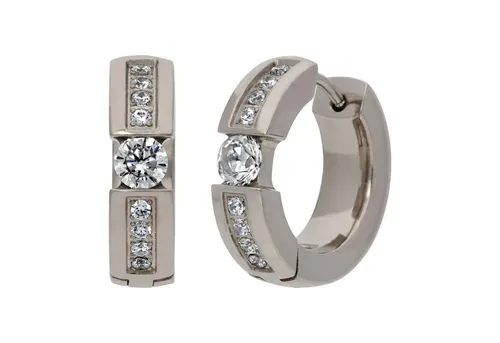 TITANIA Paar Creolen Ohrringe silberfarben von TITANIA