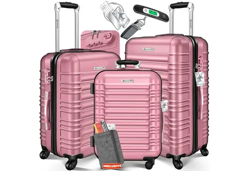 KESSER® 3tlg. Hartschalenkofferset in pink von Kesser
