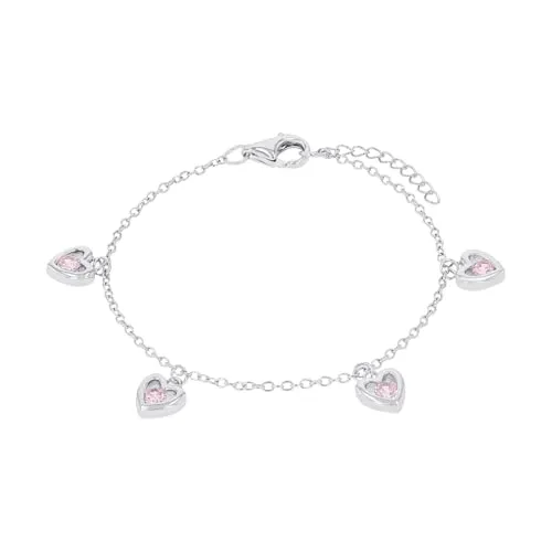 Prinzessin Lillifee Silber Mädchen Armschmuck - Armschmuck aus hochwertigem 925 Sterling Silber mit funkelnden Zirkonia-Steinen, ideal für stilvolle Mädchen. Flexibel einstellbar und kommt in einer Geschenkbox – das perfekte Geschenk für kleine Prinzessinnen!