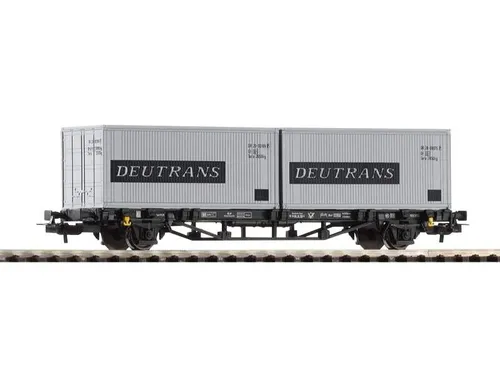 PIKO 57747 Containertragwagen Lgs579 der DR, IV, 'Deutrans', DC, H0