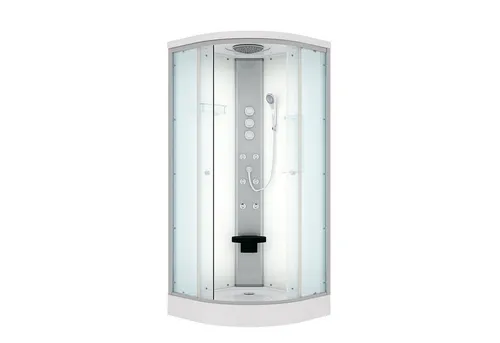 Duschkabine Fertigdusche D10-10T1 90x90 cm - Duschkabine aus 5mm Sicherheitsglas mit integrierter Rückenmassage und großer Regendusche für ein entspannendes Duscherlebnis. Ideal für moderne Badezimmer.