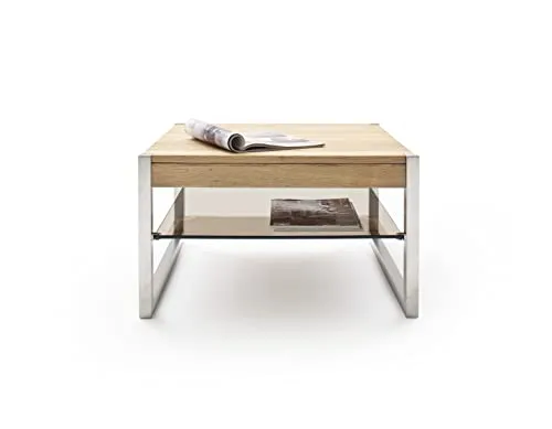 möbelando Couchtisch Migel aus Massivholz in Eiche. Abmessungen (BxHxT) 65x38x65 cm