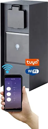 BOLD Orio Smarte Außen-Steckdose 3-Fach - Moderne Außen-Steckdose für Smart Home mit IP44 Schutz, 3680 Watt Belastbarkeit und einfacher Montage. Ideal für Garten, Terrasse und Outdoor-Nutzung.