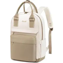 Wasserdichter Rucksack Damen 14 Zoll Laptop A-khaki & Beige - Stylischer Rucksack für Damen in A-khaki & Beige, ideal für Schule, Arbeit und Reisen. Schützt dein 14-Zoll-Laptop und Utensilien vor leichtem Regen. Praktische Fächer sorgen für Ordnung und Sicherheit unterwegs.