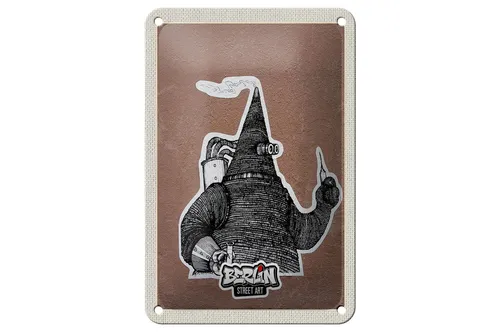Blechschild Reise 12x18 cm Berlin Deutschland Kunst auf Straße Schild