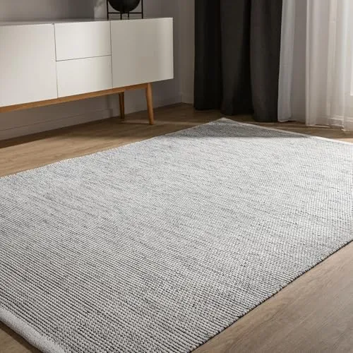 benuta Baumwollteppich Schwarz 60x120 cm in beige von benuta