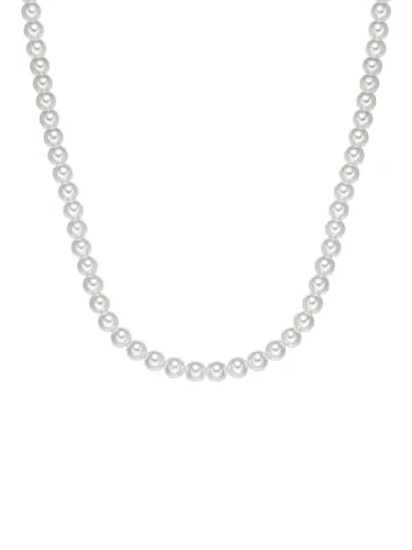 True Rebels Edeltahl Herrenkette - Halskette aus 100% Edelstahl, elegante Perlenkette in schwarz rhodiniert mit Karabinerverschluss – perfekt für stilbewusste Männer.